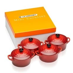 Le Creuset - 4er Set Mini-Cocotte - Kirschrot
