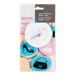 Städter - Schablone Mode Ca. ø 7 Cm Weiß Set, 3-teilig -Stadter Speichern 35634 Schablone Mode ca. 7 cm Weiss Set 3 teilig 3