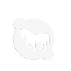Städter - Schablone Einhorn - ø 15 Cm - Weiß