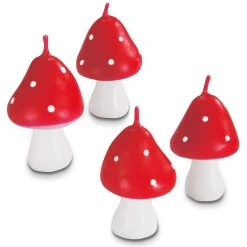 Städter - Kerze Fliegenpilz Rot - 5 Cm - 4-teiliges Set