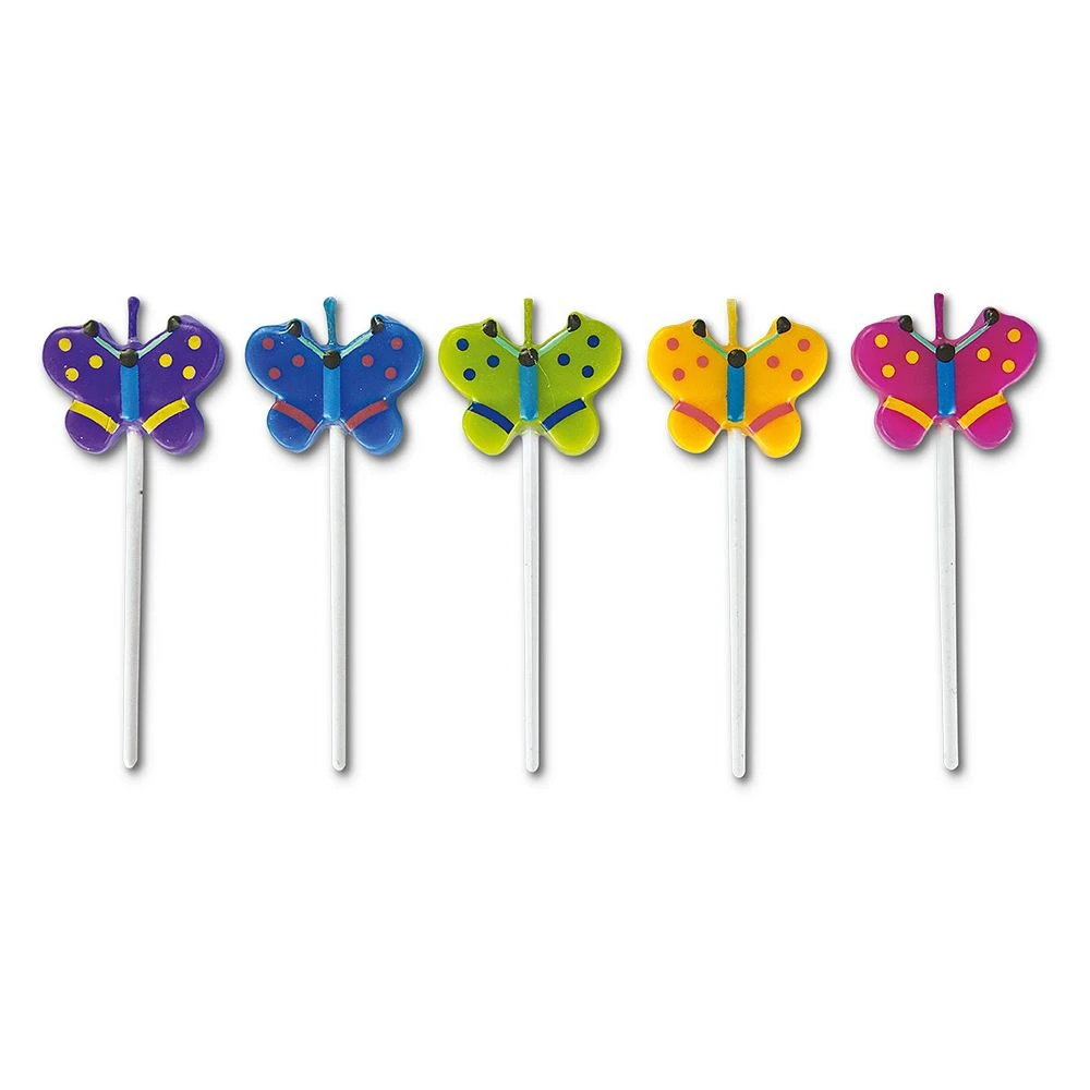 Städter - Kerze Schmetterlinge - 3 X 7,5 Cm - Bunt Sticks - Set 5-teilig – Bild 2