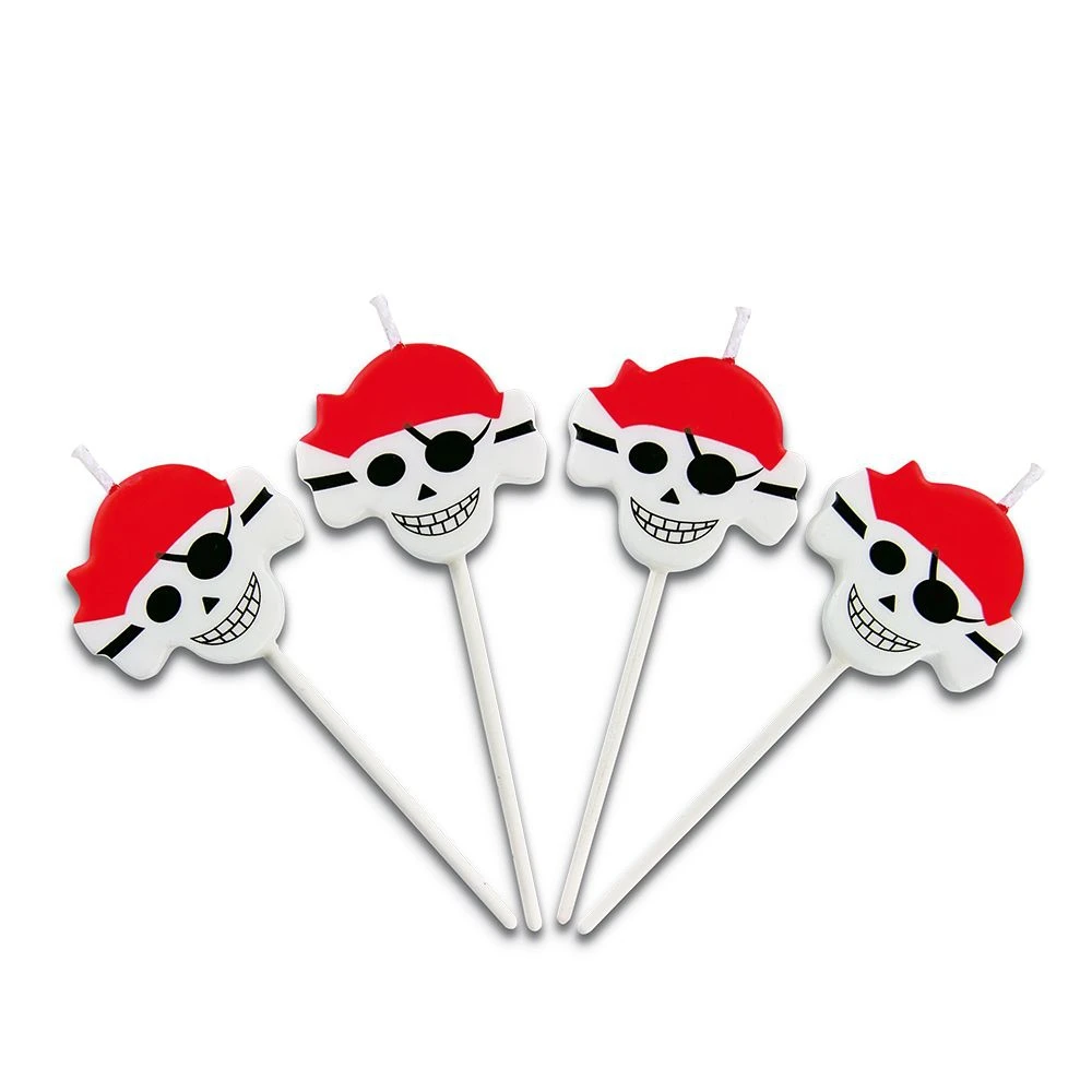 Städter - Kerze Piraten - 3,5 X 9,5 Cm - Weiß Sticks - Set 4-teilig