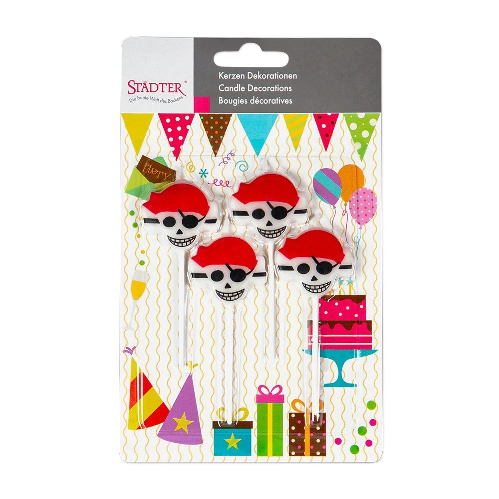 Städter - Kerze Piraten - 3,5 X 9,5 Cm - Weiß Sticks - Set 4-teilig – Bild 3