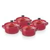 Le Creuset - 4er Set Mini-Cocotte - Metallics Kirschrot -Stadter Speichern 37255 Mini Cocotte Geschenkset 1