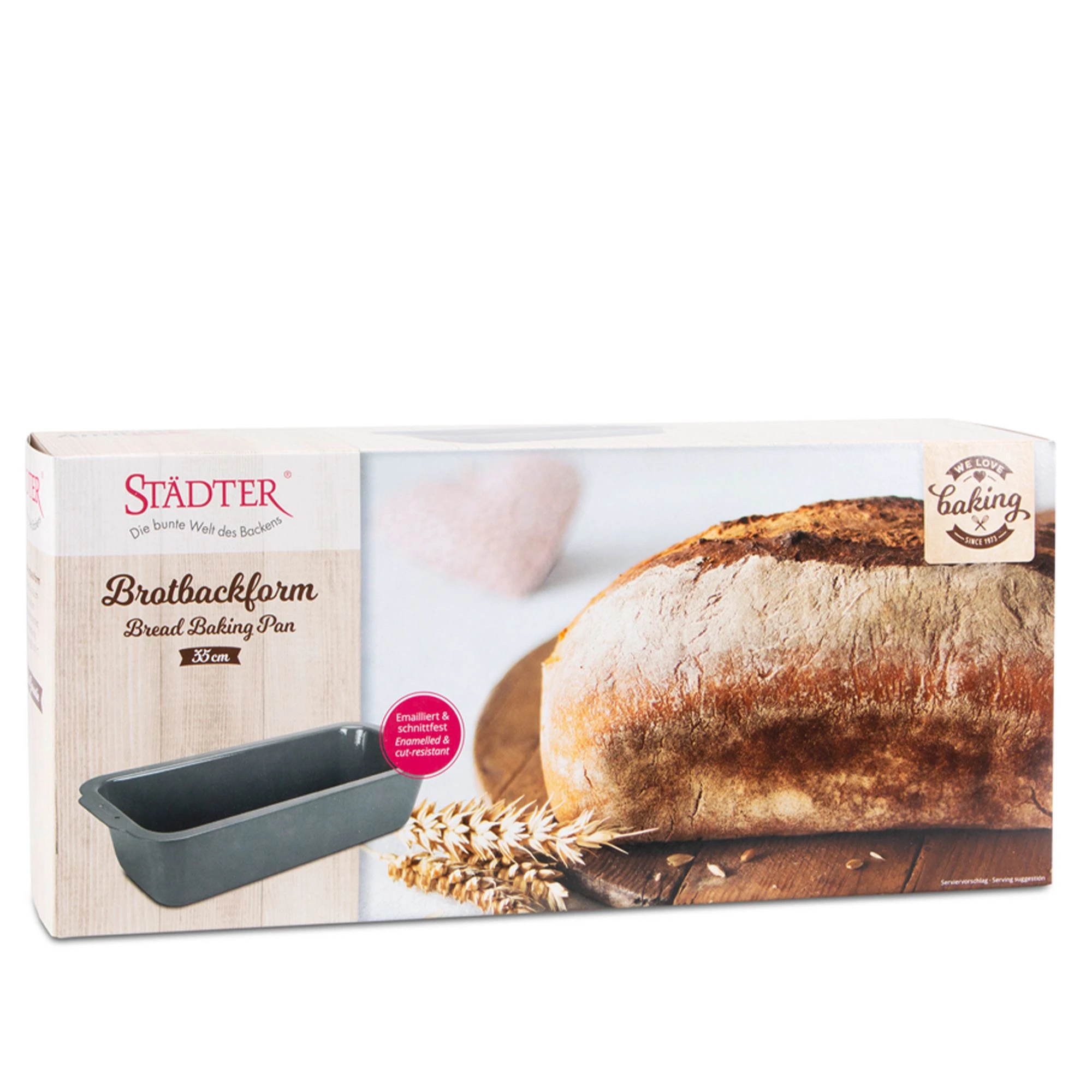 Städter We -Love Baking Brotbackform 35 X 14,5 Cm / H 8,5 Cm Silber Emaill | 48720 – Bild 6