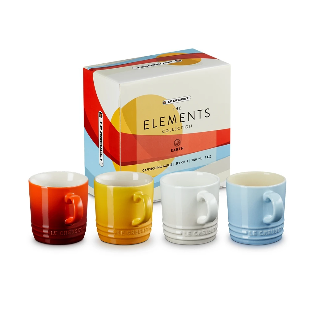 Le Creuset - 4er-Set Cappuccino Becher 200 Ml - ELEMENTS 3 Le Creuset - 4er-Set Cappuccino Becher 200 Ml - ELEMENTS